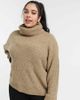 Vero Moda Curve Vero Moda Curve sweater with roll neck in beige-Pink - 1