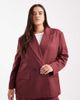 Vero Moda Curve Vero Moda Curve tailored herringbone blazer in burgundy - part of a set - 1