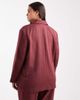 Vero Moda Curve Vero Moda Curve tailored herringbone blazer in burgundy - part of a set - 2