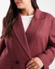 Vero Moda Curve Vero Moda Curve tailored herringbone blazer in burgundy - part of a set - 4