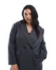 Vero Moda Curve Vero Moda Curve tailored herringbone blazer in dark gray melange - part of a set - 1