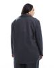 Vero Moda Curve Vero Moda Curve tailored herringbone blazer in dark gray melange - part of a set - 4