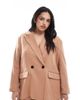 Vero Moda Curve Vero Moda Curve tailored herringbone blazer in mocha - part of a set-Brown - 1