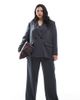 Vero Moda Curve Vero Moda Curve tailored herringbone wide leg pants in dark gray melange - part of a set - 1