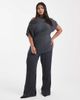 Vero Moda Curve Vero Moda Curve textured jersey off shoulder drapey top in asphalt gray - part of a set - 2