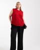 Vero Moda Curve Vero Moda Curve textured jersey pull on pants in black - 1