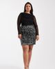 Vero Moda Curve Vero Moda Curve textured sequin mini skirt in black and silver - 1