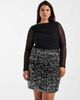 Vero Moda Curve Vero Moda Curve textured sequin mini skirt in black and silver - 2