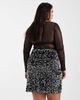 Vero Moda Curve Vero Moda Curve textured sequin mini skirt in black and silver - 3