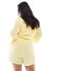 Vero Moda Curve Vero Moda Curve textured shorts in pale yellow - part of a set - 3