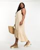 Vero Moda Curve Vero Moda Curve tie shoulder beach maxi dress in cream-White - 2