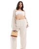 Vero Moda Curve Vero Moda Curve wide leg dad pants in oatmeal-Neutral - 1