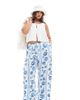 Vero Moda Curve Vero Moda Curve wide leg pants in blue seashell print - 1