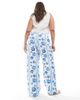 Vero Moda Curve Vero Moda Curve wide leg pants in blue seashell print - 4