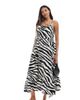 Vero Moda Maternity Vero Moda Maternity easy shirred cami ankle dress in zebra print-White - 1