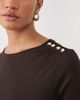 Vero Moda Maternity Vero Moda Maternity long sleeve ruched jersey midaxi dress with shoulder detail in chocolate brown - 2