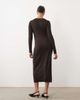 Vero Moda Maternity Vero Moda Maternity long sleeve ruched jersey midaxi dress with shoulder detail in chocolate brown - 3