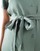 Vero Moda Maternity Vero Moda Maternity midi shirt dress with tie waist in sage green - 3