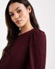 Vero Moda Maternity Vero Moda Maternity plisse blouson sleeve mini dress in burgundy-Red - 3