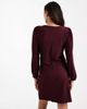 Vero Moda Maternity Vero Moda Maternity plisse blouson sleeve mini dress in burgundy-Red - 4