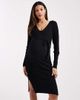 Vero Moda Maternity Vero Moda Maternity rib knit long sleeve midi dress with belt detail in black - 2