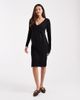 Vero Moda Maternity Vero Moda Maternity rib knit long sleeve midi dress with belt detail in black - 3