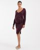Vero Moda Maternity Vero Moda Maternity rib knit long sleeve midi dress with belt detail in burgundy-Red - 2