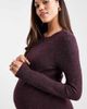 Vero Moda Maternity Vero Moda Maternity soft knit crew neck mini dress in heathered burgundy - 2