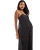 Vero Moda Maternity Vero Moda Maternity textured plisse cami maxi dress in chocolate-Brown - 2