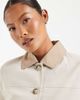 Vero Moda Petite Vero Moda Petite barn jacket with contrast collar detail in oatmeal-Neutral - 3
