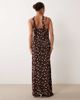 Vero Moda Petite Vero Moda Petite cami maxi dress with scarf neck detail in chocolate polka dot print-Brown - 2