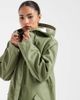 Vero Moda Petite Vero Moda Petite coated rain jacket with hood in oil green - 2