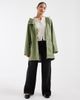Vero Moda Petite Vero Moda Petite coated rain jacket with hood in oil green - 3