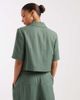 Vero Moda Petite Vero Moda Petite cropped short sleeve tailored blazer in laurel green - part of a set - 4