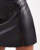 Vero Moda Petite Vero Moda Petite faux leather mini skirt with notch front in black - 3
