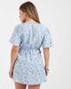 Vero Moda Petite Vero Moda Petite flutter sleeve wrap front mini dress in blue floral print - 4