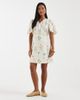 Vero Moda Petite Vero Moda Petite flutter sleeve wrap front mini dress in cream floral print-White - 2