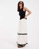 Vero Moda Petite Vero Moda Petite full tiered maxi skirt with contrast scallop trim in cream-White - 2