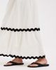 Vero Moda Petite Vero Moda Petite full tiered maxi skirt with contrast scallop trim in cream-White - 3