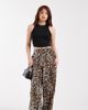 Vero Moda Petite Vero Moda Petite high waist wide leg pants in leopard print-Neutral - 1