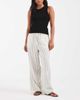 Vero Moda Petite Vero Moda Petite linen touch wide leg pants with drawstring waist in cream stripes-White - 2