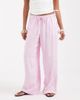 Vero Moda Petite Vero Moda Petite linen touch wide leg pants with drawstring waist in pink stripes - 2