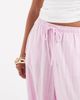 Vero Moda Petite Vero Moda Petite linen touch wide leg pants with drawstring waist in pink stripes - 3