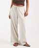 Vero Moda Petite Vero Moda Petite linen touch wide leg pants with drawstring waist in stone-Neutral - 2