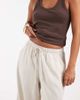 Vero Moda Petite Vero Moda Petite linen touch wide leg pants with drawstring waist in stone-Neutral - 4