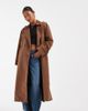 Vero Moda Petite Vero Moda Petite longline belted trench coat in brown - 1