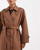 Vero Moda Petite Vero Moda Petite longline belted trench coat in brown - 2