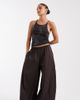 Vero Moda Petite Vero Moda Petite poplin wide balloon pants in chocolate-Brown - 1