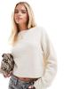 Vero Moda Petite Vero Moda Petite round neck knit sweater in cream-White - 1