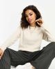 Vero Moda Petite Vero Moda Petite round neck sweater in cream-White - 1